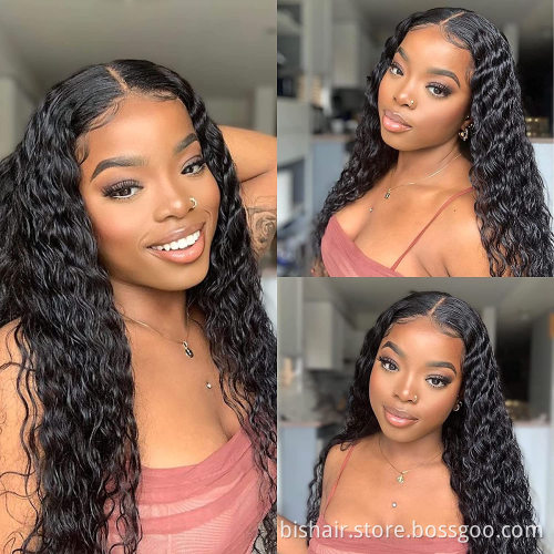 Wholesale Raw Brazilian Virgin Hair water wave wigs HD Lace 13x4  Water Wave Lace Frontal  Human Hair Wig Deep Water Wig